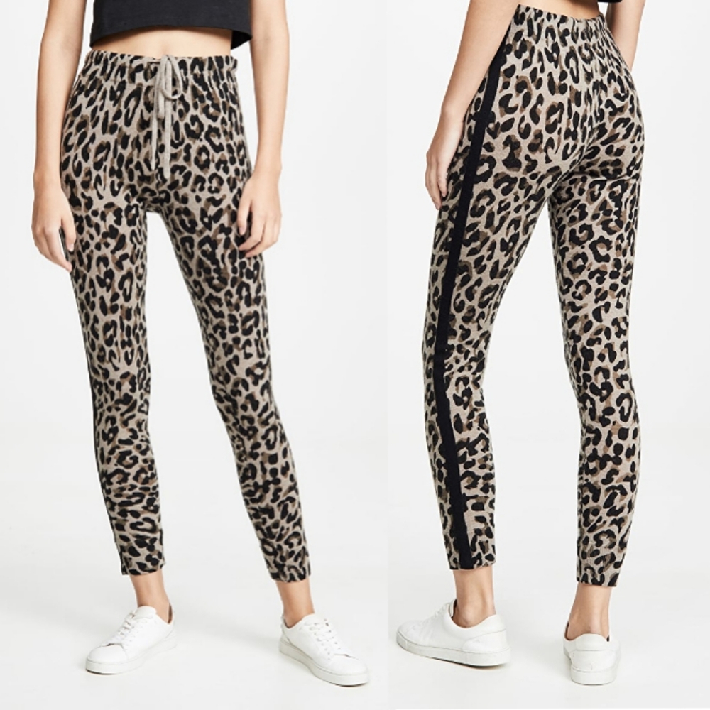 SUNDRY Cashmere Wool Leopard Sweatpants - Picture 2 of 10